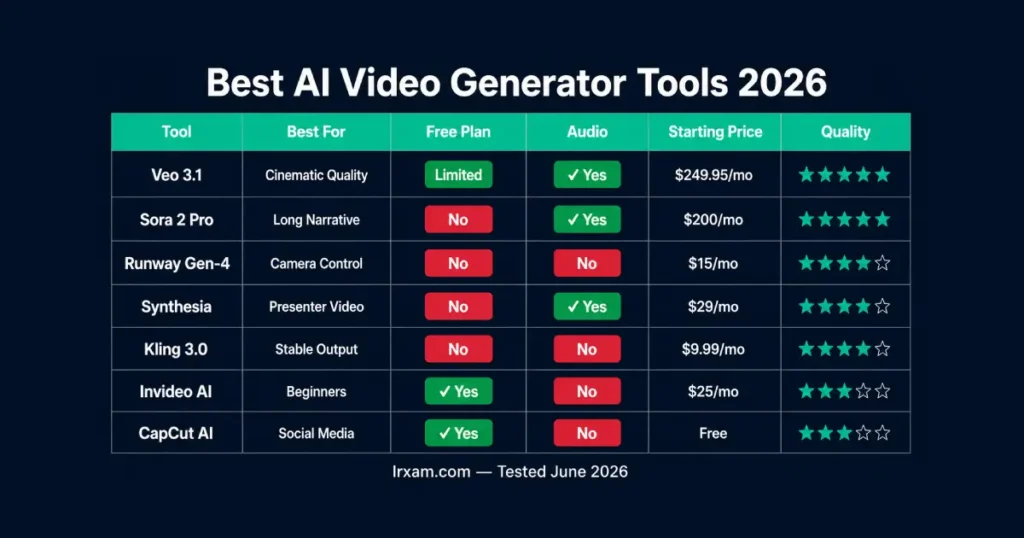 best AI video generator 2026